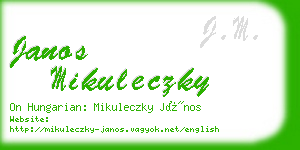 janos mikuleczky business card